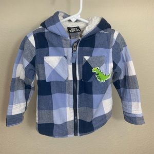 Toddler 4T boys jacket with hoodie dinosaur print